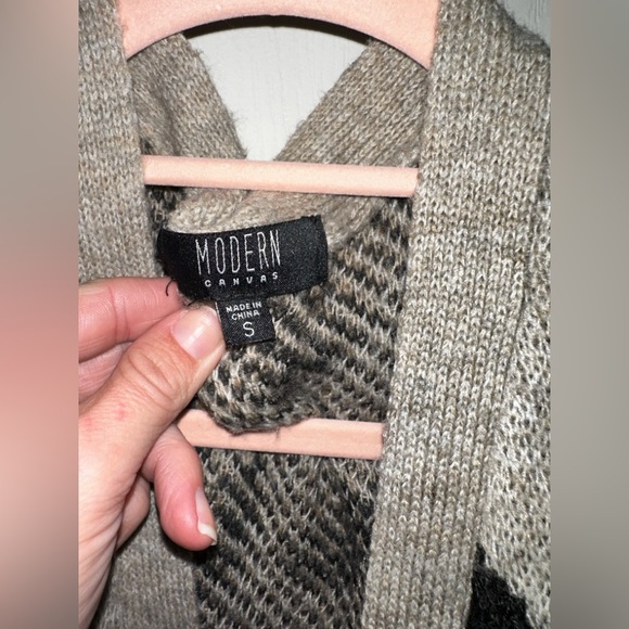 Modern canvas Leopard Print Open Front women’s Sweater cardigan Sz Small NWOT - Picture 2 of 2